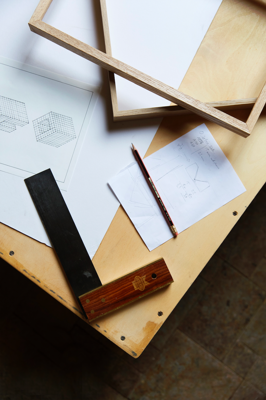Framemaking tools, and picture frame design plans.